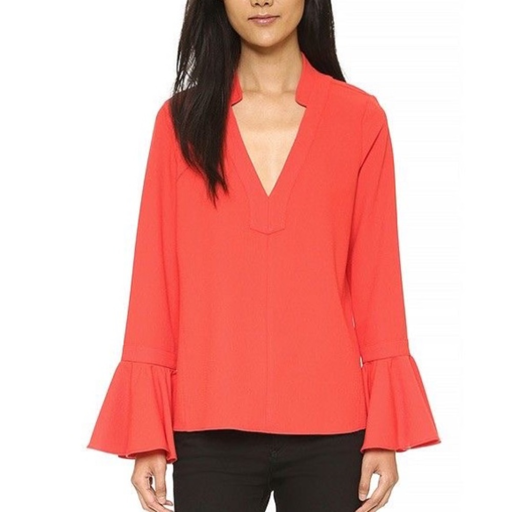 NWT Alexis Danko Red V-Neck Blouse